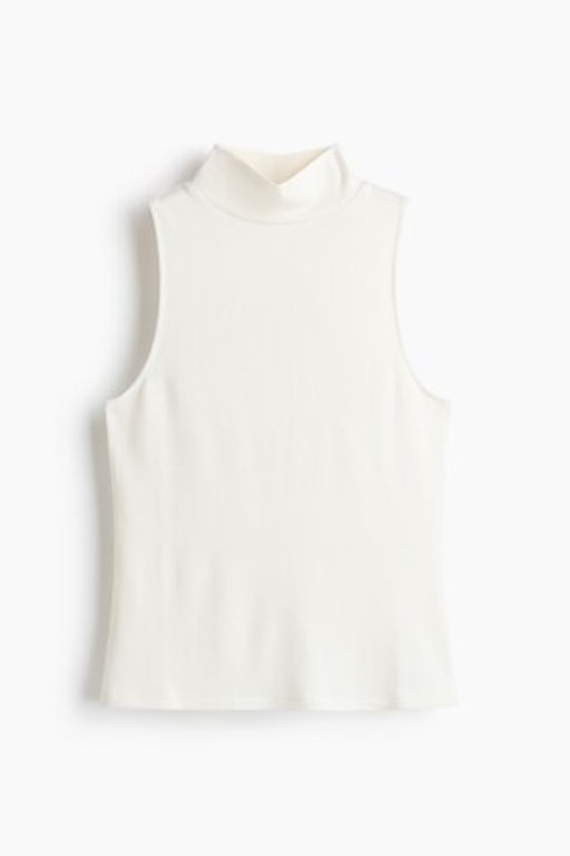 Ribbed turtleneck top - H&m фото 3
