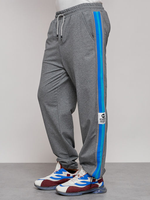 Широкие спортивные штаны трикотажные мужские серого цвета 12903Sr - Mtforce фото 11