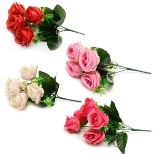 Цветок искусственный Букет роз 30 см / WH-33 /уп 200/600/ - Галеонтрейд фото 2