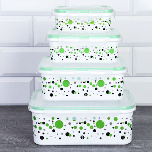 Салатник прямоугольный 5 штук с крышками/ ZH-049 /уп 48/ - Галеонтрейд фото 2