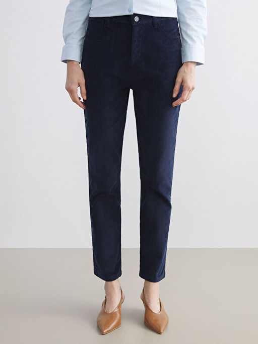 Dar Fit Kadife Kad?n Pantolon