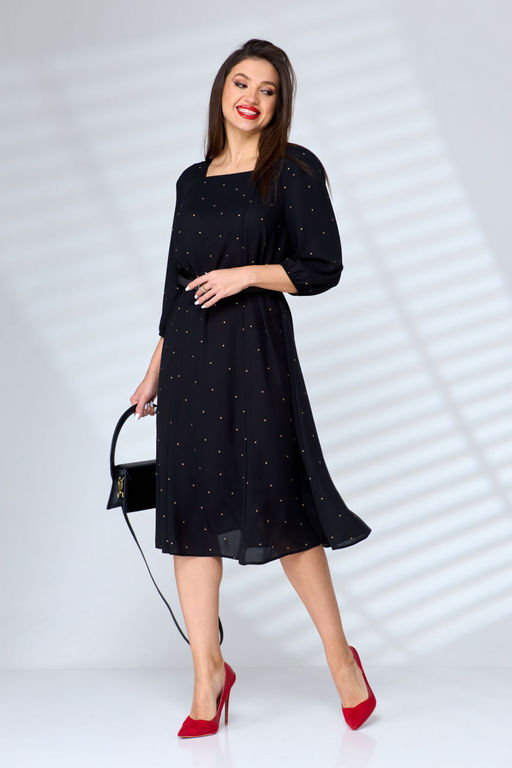 Платье Anastasia 1072-Р-Р черный в горошек