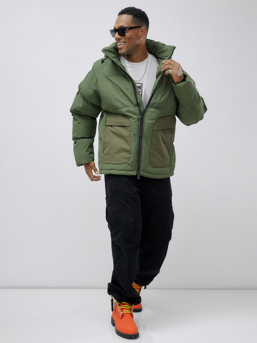 Куртка молодежная мужская зимняя с капюшоном цвета хаки 25307Kh - Mtforce фото 12