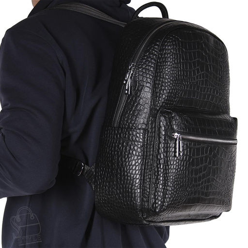 Рюкзак мужской кожаный 23130H black Heanbag - S-style фото 2