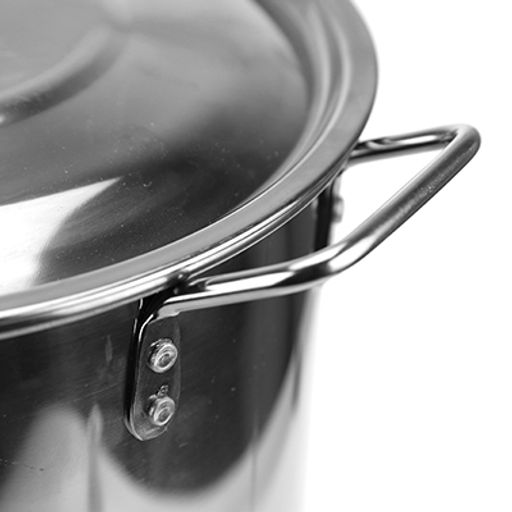 "Цилиндр" Кастрюля из нержавеющей стали 20л, д31см, h30см, крышка и ручки металлические, без теплораспределительного дна (Китай) ДОПУСКАЮТСЯ: на корпусе незначительные потертости внутри и снаружи. Товар возврату и обмену не подлежит.