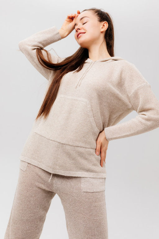 Джемпер из льна 4-279 - Синий лен фото 5