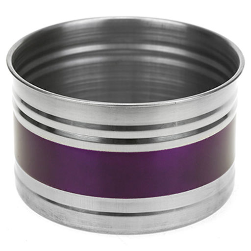 Банка для сыпучих продуктов из нержавеющей стали 0,8л, д12,5см, h7,5см, крышка пластмассовая с пароотводом, цветной корпус, фиолетовый, в коробке (Китай) - Домашняя мода фото 2