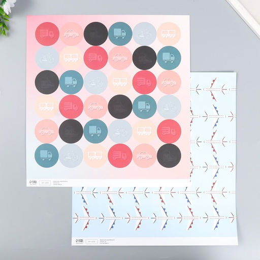 Цена за 5 шт. Двусторонняя бумага для скрапбукинга «Арт Узор. Транспорт», 180 г/м², 30.5×32 см