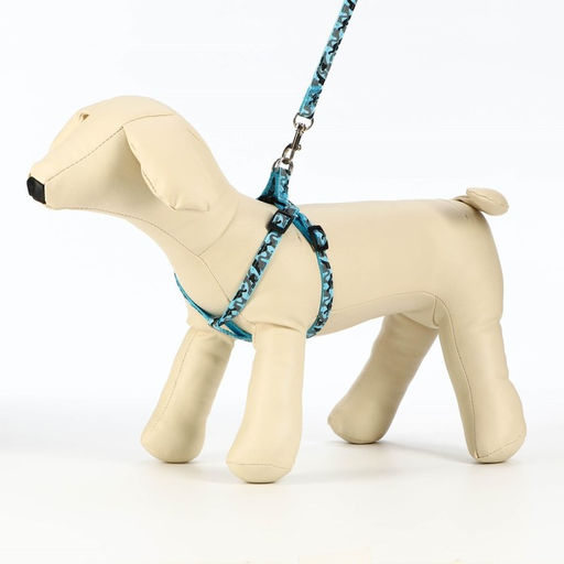 Комплект прошитый Милитари, поводок 120 х 1 см, ОГ 23-35 см, синий - Пижон фото 2