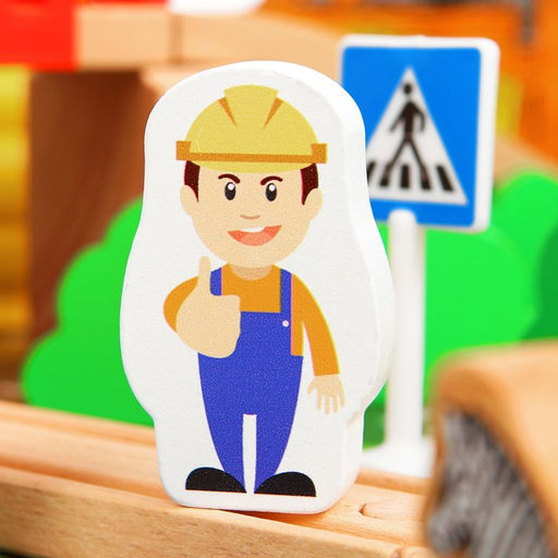 Железная дорога, 108 элементов, стол в комплекте - Simaland фото 3