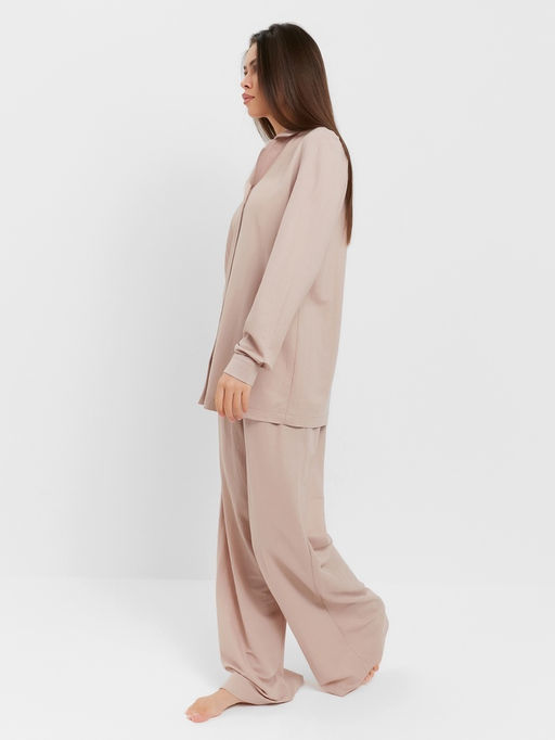 Костюм женский: рубашка, брюки, топ, KAFTAN Base, размер 44, пудровый