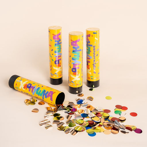 Цена за 2 шт. Хлопушка пружинная «Круги», ассорти из фольги, 20 см