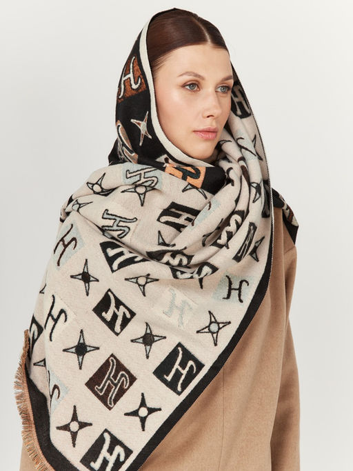 в составе ШЕРСТЬ и КАШЕМИР Большой, мягкий, теплый  двусторонний палантин - Tantino фото 6