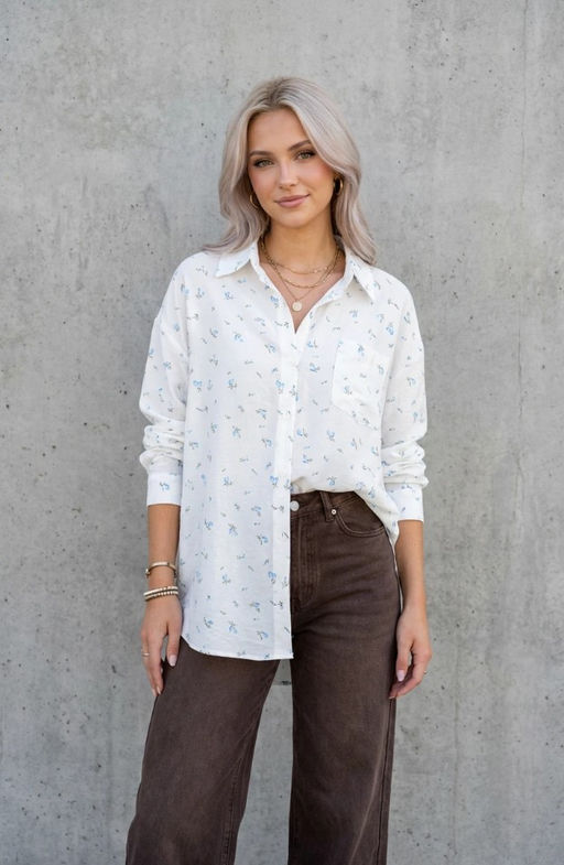 K13470 Рубашка OVER SIZE БЕЛЫЙ