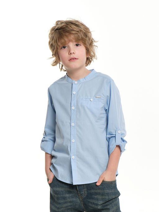 Рубашка голубая для школы на праздник UD 7950 голубой - Mini maxi фото 8