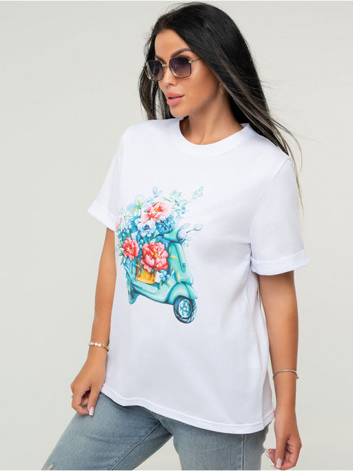 Футболка Скутер белый - София фото 3