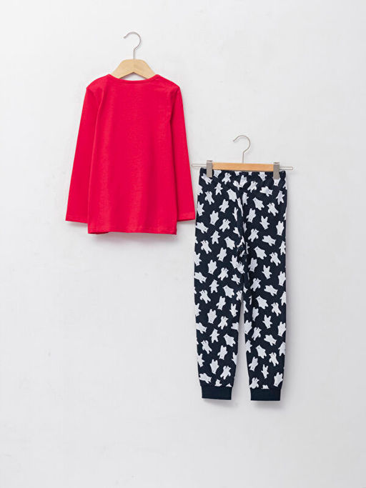 Bisiklet Yaka Bask?l? Uzun Kollu K?z ?ocuk Pijama Tak?m? - Waikiki фото 2