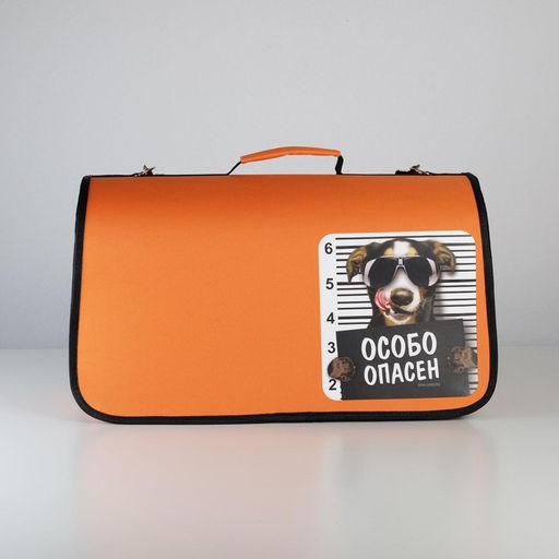 Сумка - переноска раскладная, каркасная Особо опасен 52x22x29 см - Пушистое счастье фото 4