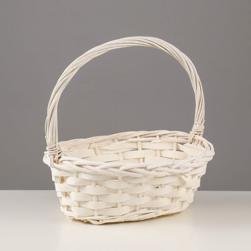 Корзина плетёная для хранения, ива, овальная, белая, набор 3 шт.
