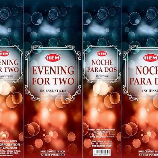 Благовония HEM EVENING for TWO Вечер для двоих Роза Шоколад Кофе Ваниль уп-6шт