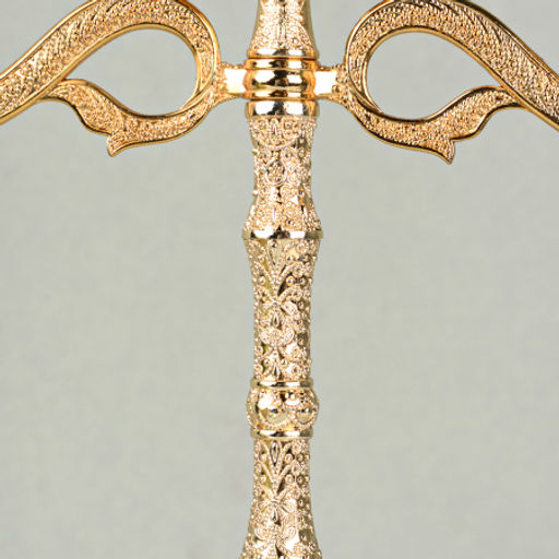 Подсвечник на 3 свечи 23 см золото резное / 303G /уп 48/ - Галеонтрейд фото 4