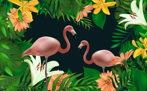 Алмазная мозаика без подрамника "Два фламинго 2", 15х20 см