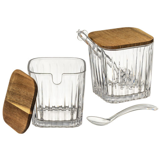 НАБОР БАНОК NATURE ДЛЯ МЕДА/САХАРА С ПАЛОЧКОЙ/ЛОЖКОЙ 300 МЛ/2 ШТ - Lefard фото 4