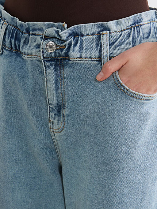 Beli Lastikli Slim Mom Kad?n Jean Pantolon