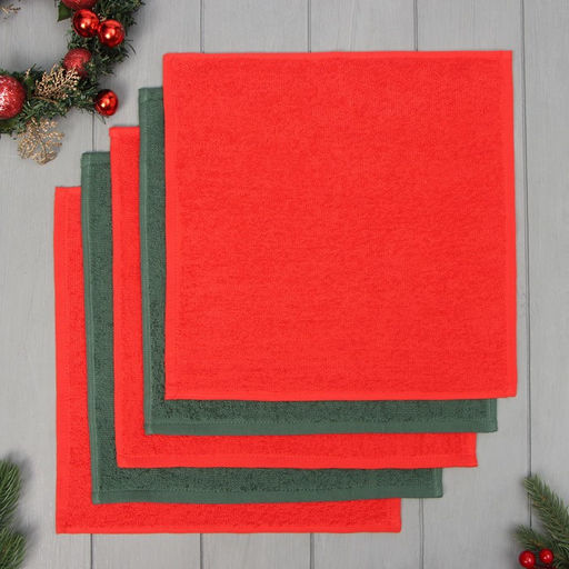 Набор махровых полотенец Этель Любовь согревает 30х30 см -5шт, 100% хл, 340гр/м2  фото 2