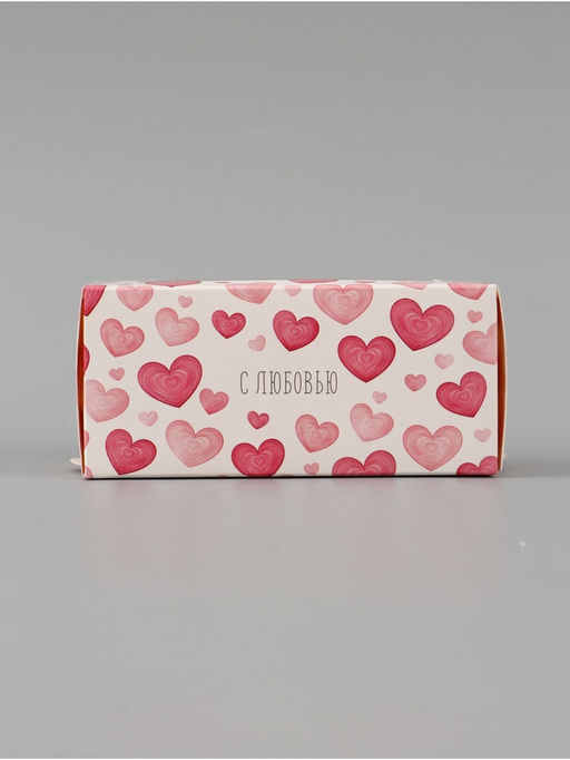 Цена за 5 шт. Коробка подарочная с окном «Сердца», 12×5.5×5.5 см, самосборная