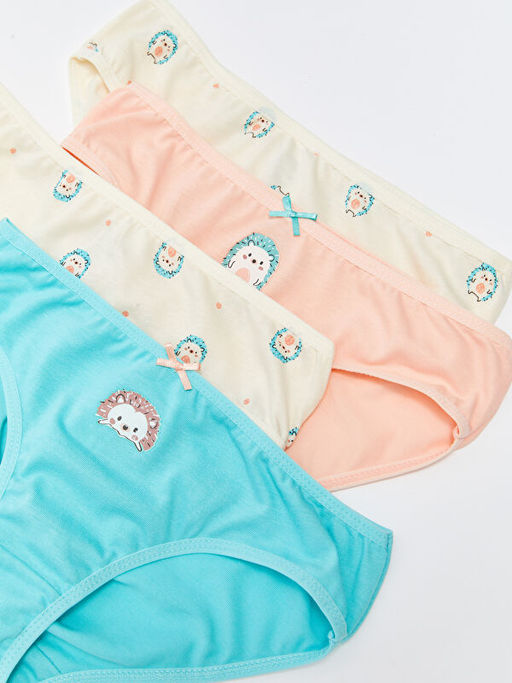 Bask?l? Pamuklu K?z ?ocuk K?lot 4l? - Waikiki фото 2