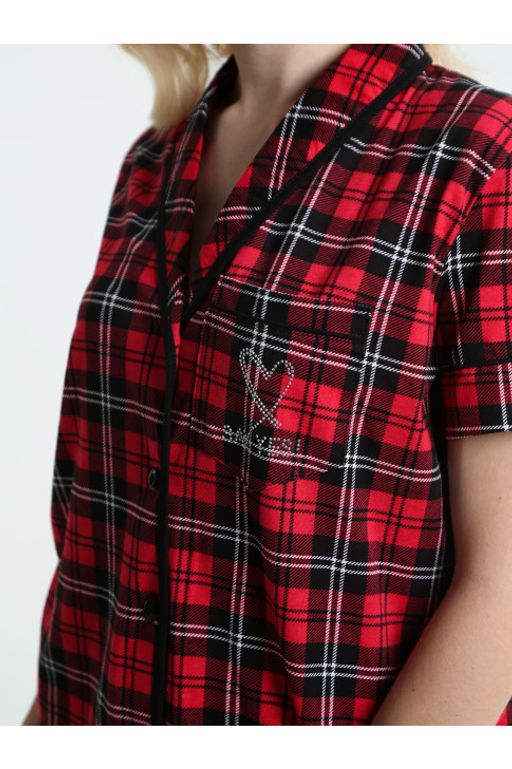 Пижама женская П-71 Клетка красный - Хороший трикотаж фото 6