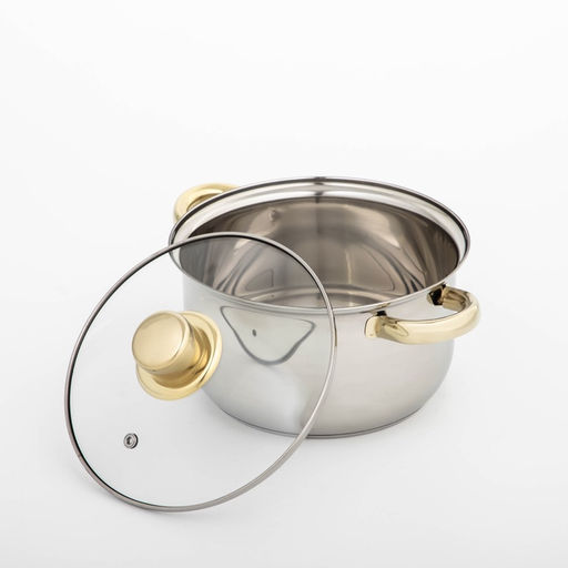 Кастрюля Доляна Роскошь, 2.2 л, d=19 см, с крышкой, капсульное дно, нержавеющая сталь  фото 3