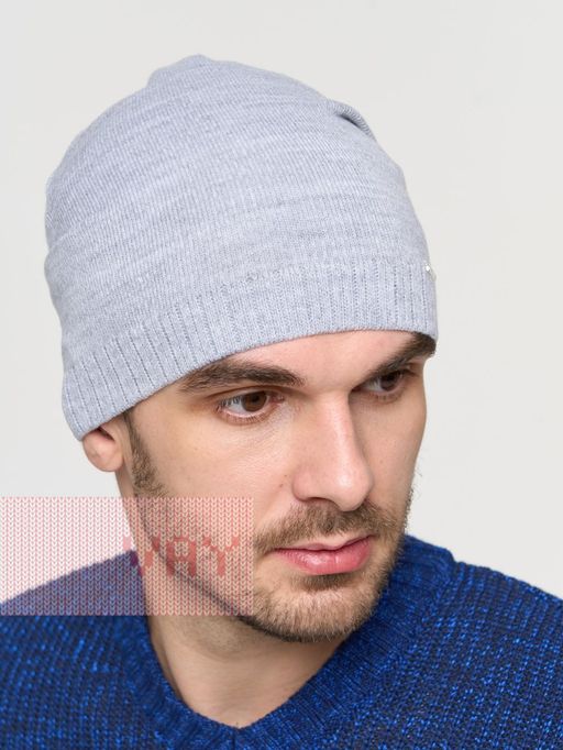 Шапка мужская 5232-8508. 386 св.серый меланж