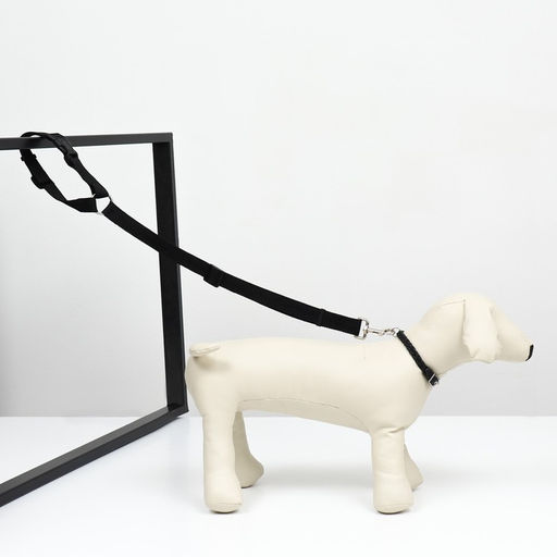 Поводок с универсальной ручкой-креплением, ширина 2,5 см, чёрный - Пижон фото 5