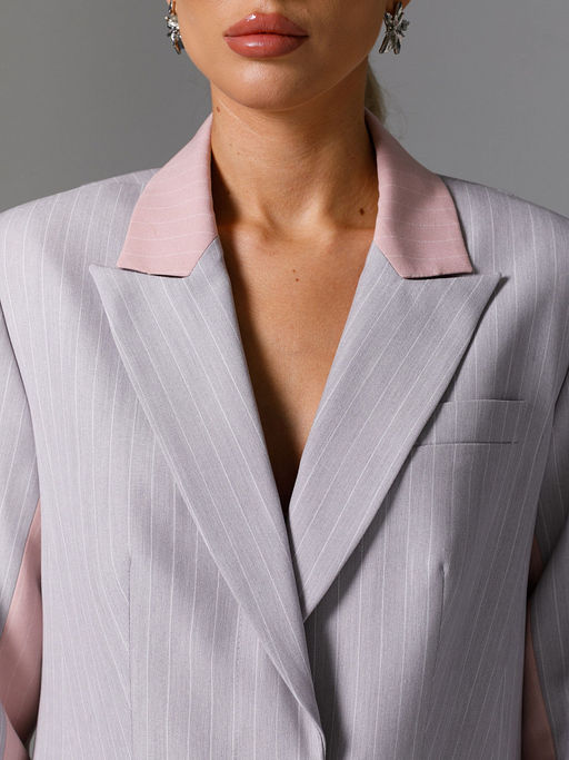 Жакет комбинированный в полоску