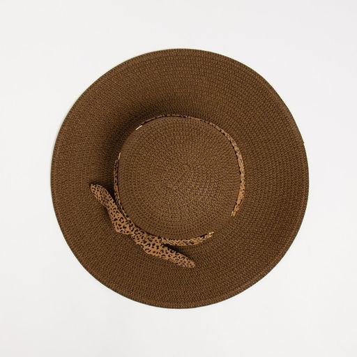 Шляпа женская MINAKU Leopard с лентой, коричневая, размер 56-58