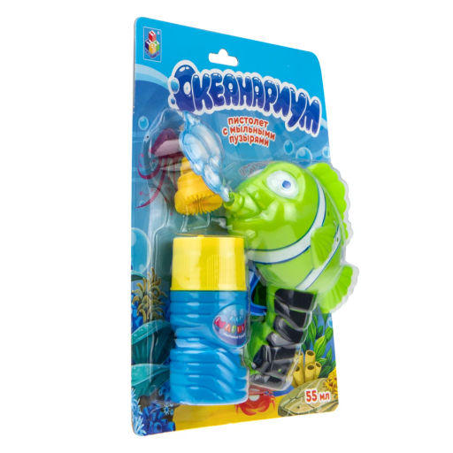 1toy / Пистолет механический с мыльными пузырями 'Рыбка' 55 мл  фото 2