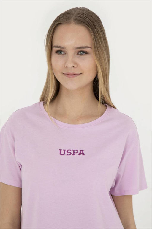 Женская розовая футболка с круглым вырезом - U.s. polo assn фото 2