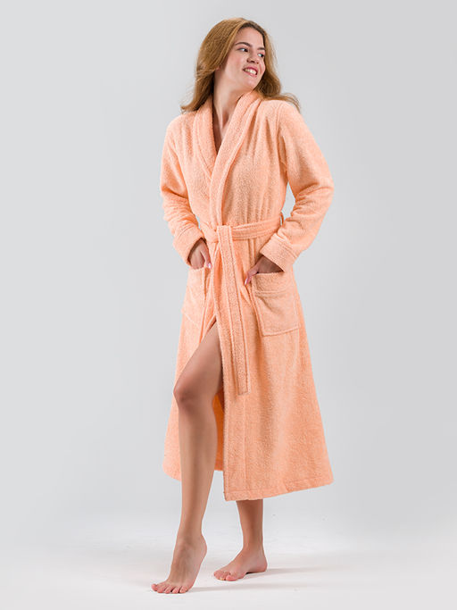 Халат махровый KARNA NORA (Абрикосовый)  фото 3