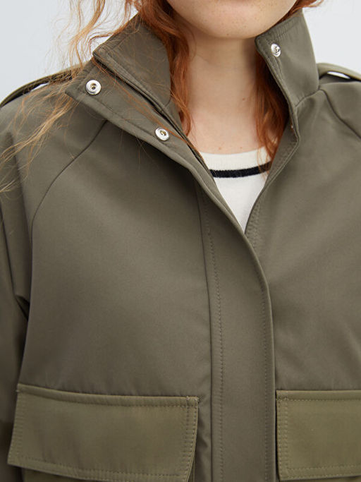 Kad?n Dik Yaka D?z Mont - Waikiki фото 3