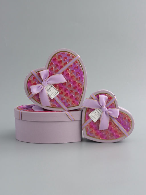 Набор подарочных коробок 3 в 1 сердца, 22?20?9; 18.5?17?7.5; 16?14?6 см