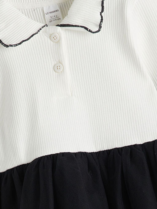 Polo Yaka T?ll? K?z ?ocuk Elbise