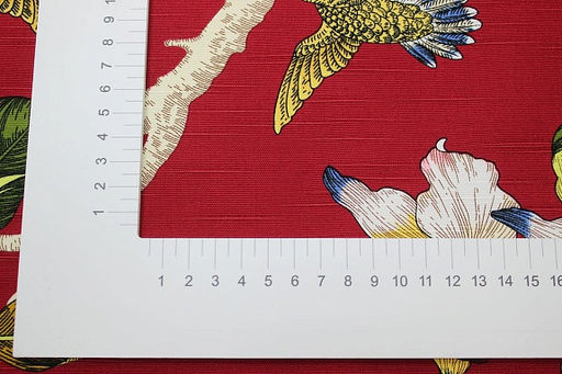 Интерьерный хлопок "Дикая орхидея" цв.рубиново-красный, ш.1.5м, хлопок-100%, 240гр/м.кв