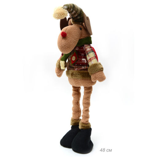 Новогоднее украшение Олень на телескопических ножках 38-48 см / Е149 /уп 60/ - ГалеонТрейд фото 4