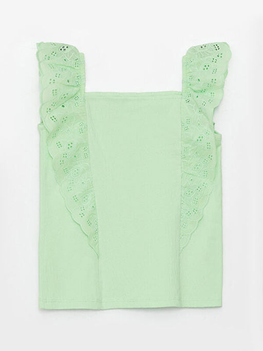 Kare Yaka Fisto Detayl? K?z ?ocuk Bluz