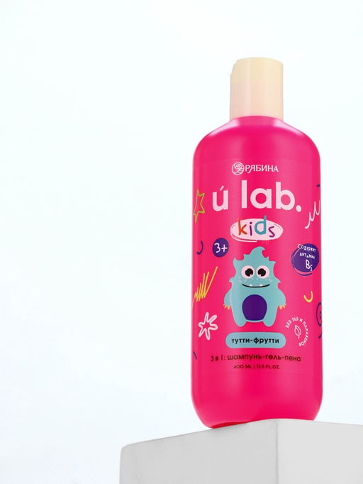 Детский шампунь-гель-пена 3в1 «Монстрики», 400 мл, аромат тутти-фрутти, ULAB