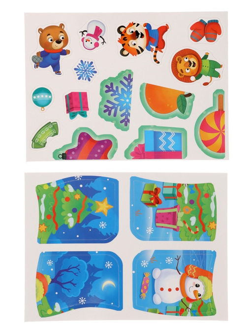 Книга с липучками "Новогодние липучки", 85 липучек
