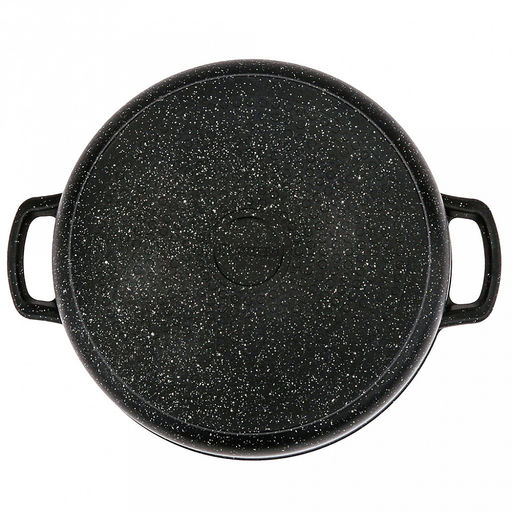 Жаровня с антипригарным покрытием 3,5л, д28см "Гранит Induction", h7см, s0,4см, литые ручки, стеклянная крышка с пароотводом, подарочная упаковка (Россия) Подходит для всех видов плит, включая индукционную.