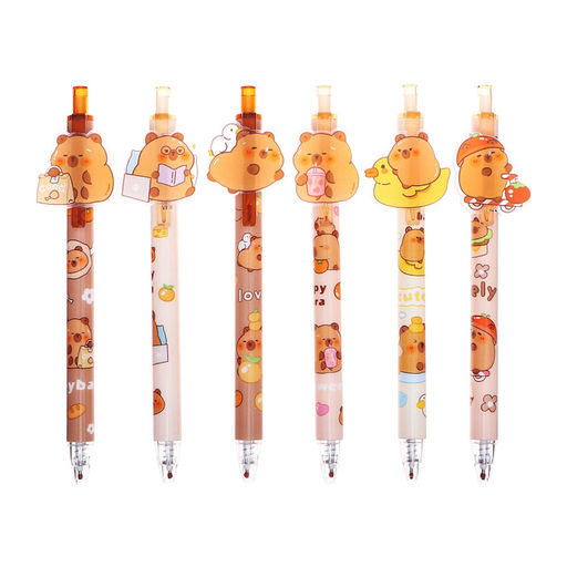 Цена за 48 шт. Ручка гелевая-прикол, автоматическая, синий стержень Капибара, МИКС - Calligrata фото 2